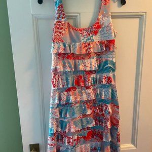 Ruffled coral dress or coverup